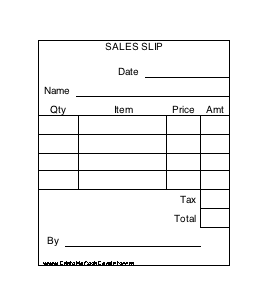 Sales Slip (6 per page)