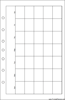 Desktop Organizer Monthly Planner-Month On A Page - Right (landscape)