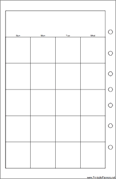 Desktop Organizer Monthly Planner-Month On Two Pages - Left (portrait)