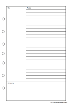 Desktop Organizer Cornell Note Page - Right