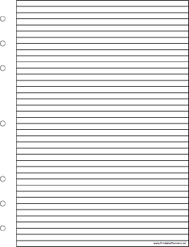 Executive Organizer Lined Note Page - Right (portrait)