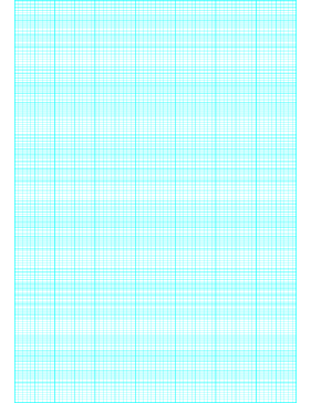 Printable Semi-log paper: 70 Divisions 5th, 10th Accent by 6-Cycle