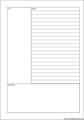 A5 Organizer Cornell Note Page - Right