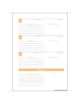 A5 Weekly Planner Fri-Sun