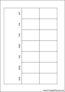 A6 Organizer Monthly Planner-Month On Two Pages - Left (landscape)