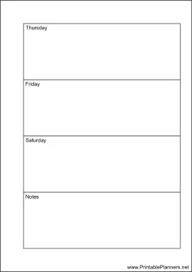 A6 Organizer Weekly Planner-Week On Two Pages - Right