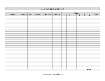 Accounts Receivable Form