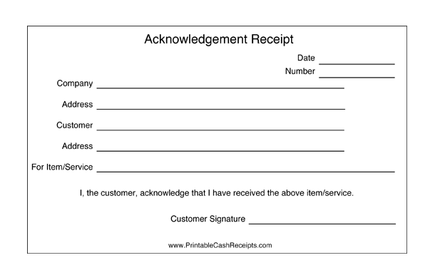 Acknowledgement Receipts (2 per page)