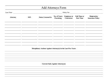 Add Attorneys Form