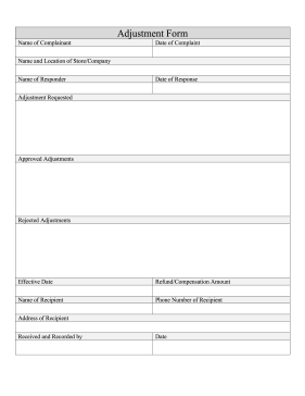 Adjustment Form