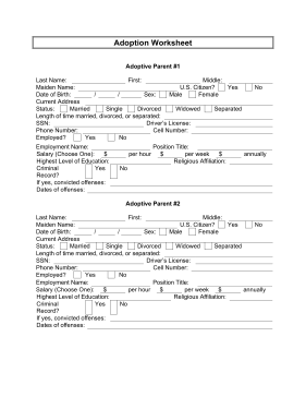 Adoption Worksheet