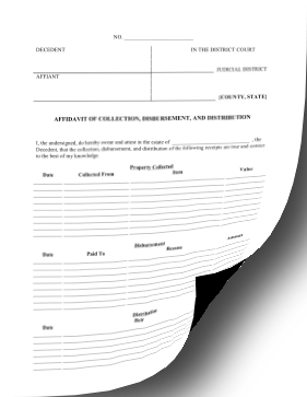 Affidavit Collection Disbursement Distribution