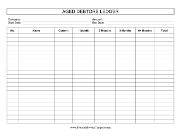 Aged Debtors Ledger Template