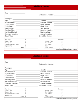 Airline Ticket Receipt