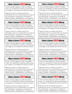 Allergy Card Sulfa