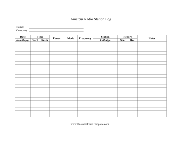 Amateur Radio Station Log