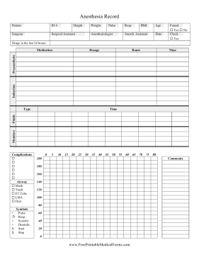 Anesthesia Record