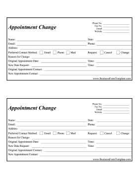 Appointment Change Form