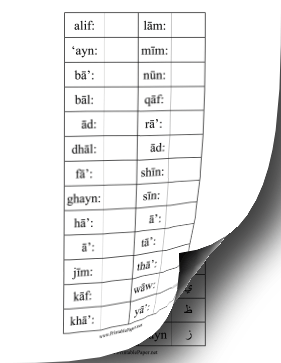 Printable Arabic Alphabet