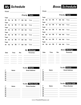 Assistant Weekly Planner