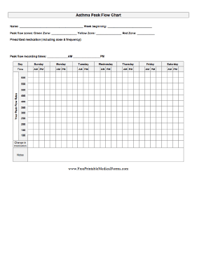 Asthma Peak Flow Chart