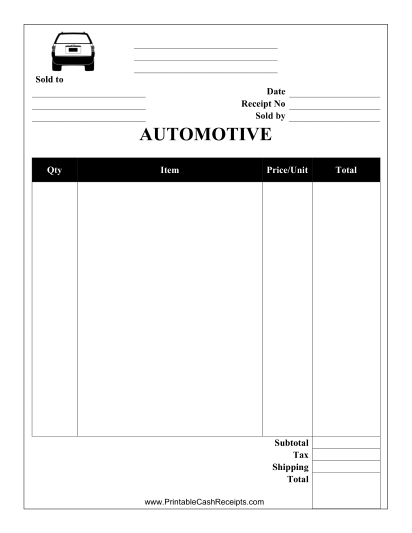 Automotive Receipt