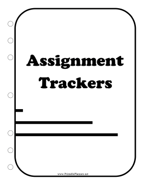 BW Student Planner Cover Assignment Trackers