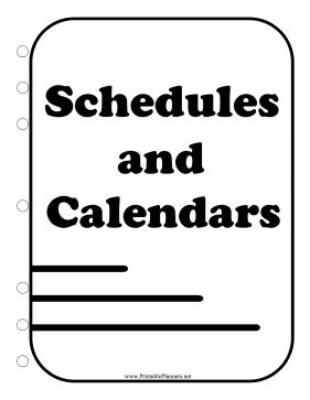 BW Student Planner Cover Page Schedules