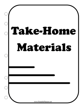 BW Student Planner Cover Take-Home Materials