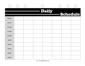 BW Student Planner Daily Schedule