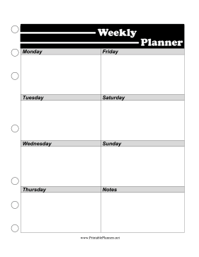 BW Student Planner Weekly Planner