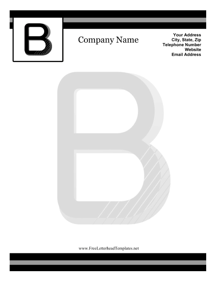 B Monogram Letterhead