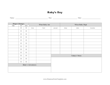 Baby Care Daily Log