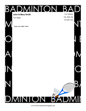 Badminton Letterhead