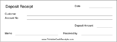 Bank Deposit Receipt