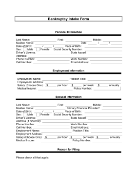 Bankruptcy Intake Form