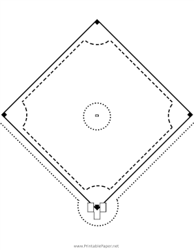 Printable Baseball Diamond Close-Up