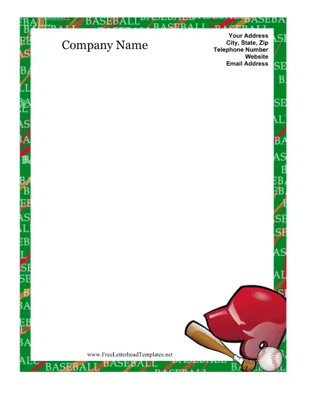 Baseball Letterhead