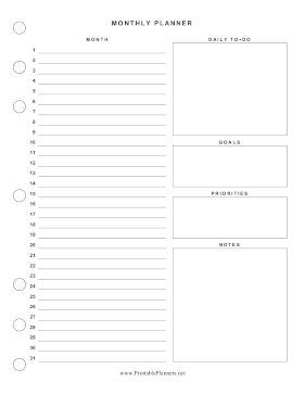 Basic Monthly Planner