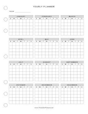 Basic Yearly Planner Calendar