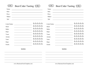 Beer Cider Tasting Log