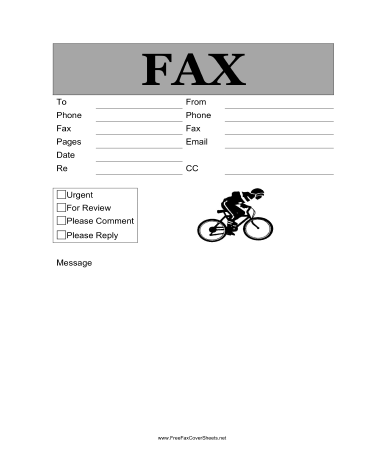 Bike fax cover sheet