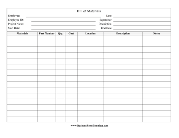 Bill of Materials