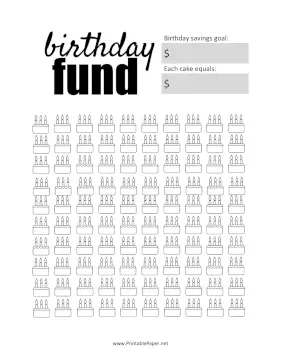 Printable Birthday Fund