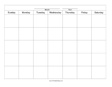 Printable Calendar Template