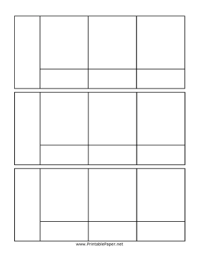 Printable Blank Three Panel Comic Template