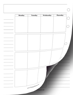 Blank Two Page Monthly