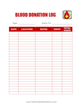 Blood Donation Log