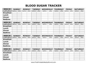 Blood Sugar Tracker Large Print