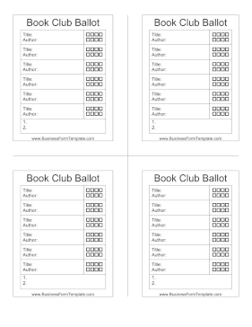 Book Club Ballot